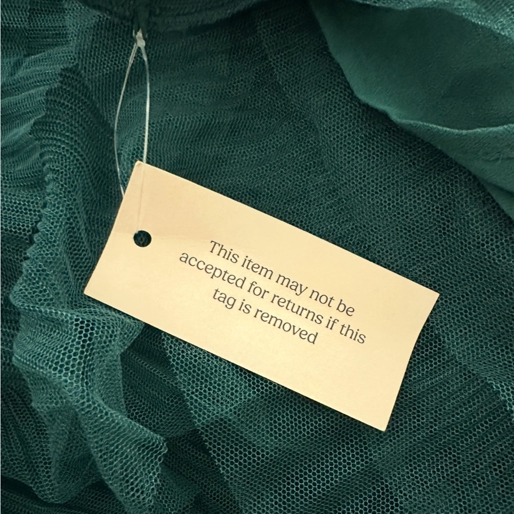 NWT SAU LEE Sabrina Tulle Ruffle Gown in Emerald Green Size 10 - Picture 11 of 16